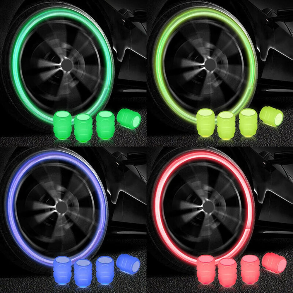 Glow in The Dark Valve Caps (Universal Fits Any Car)