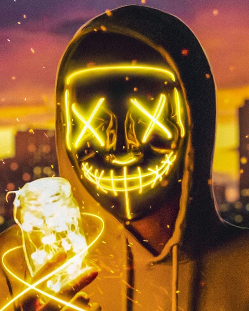 Halloween-Party & Rave Glow Purge Mask