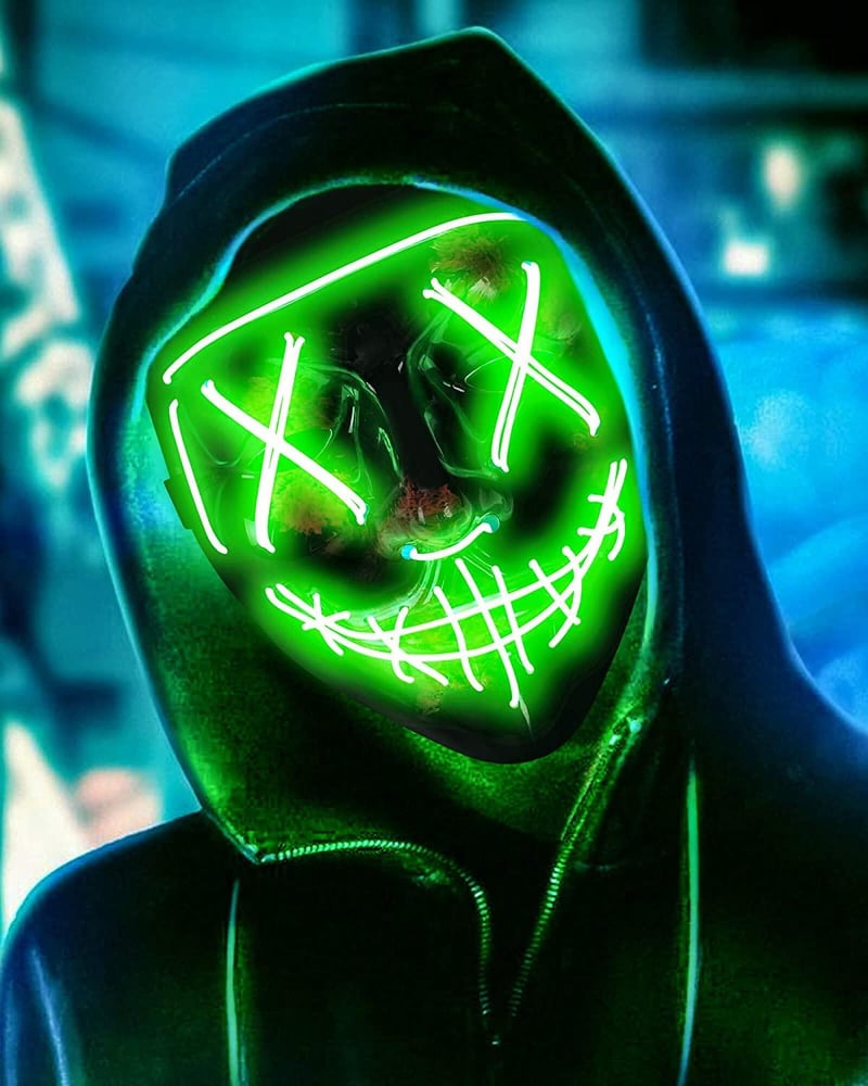 Halloween-Party & Rave Glow Purge Mask