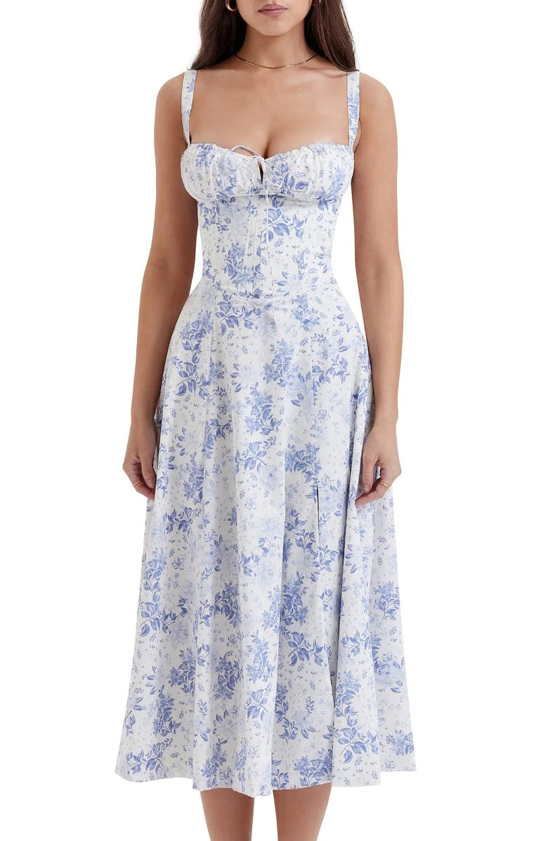 Haventic Floral Snatched Waist Dress