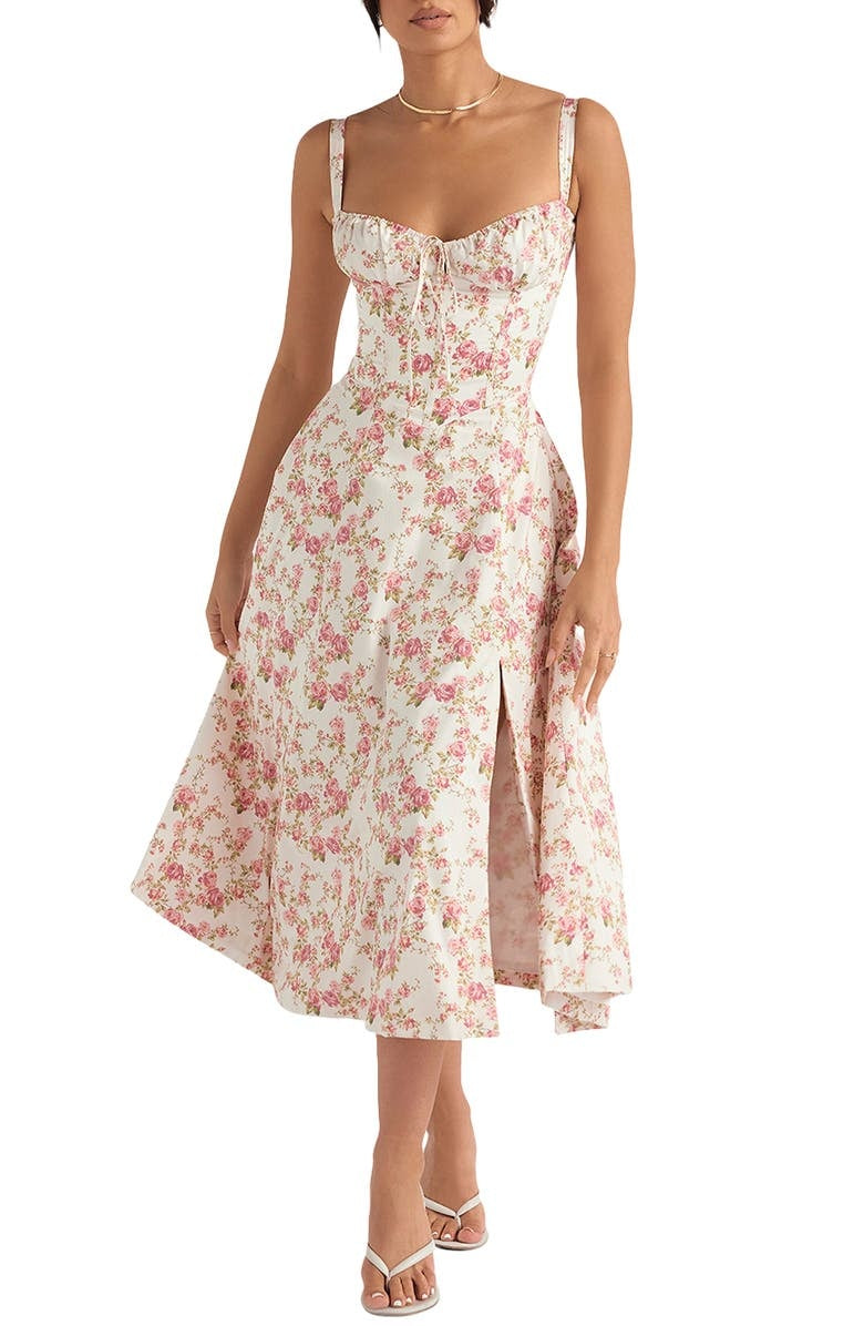 Haventic Floral Snatched Waist Dress