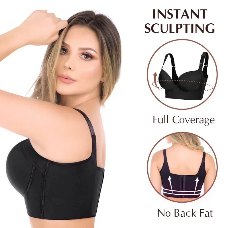 Wairlady Hide Back Fat Full Back Coverage-Deep Cup Bra