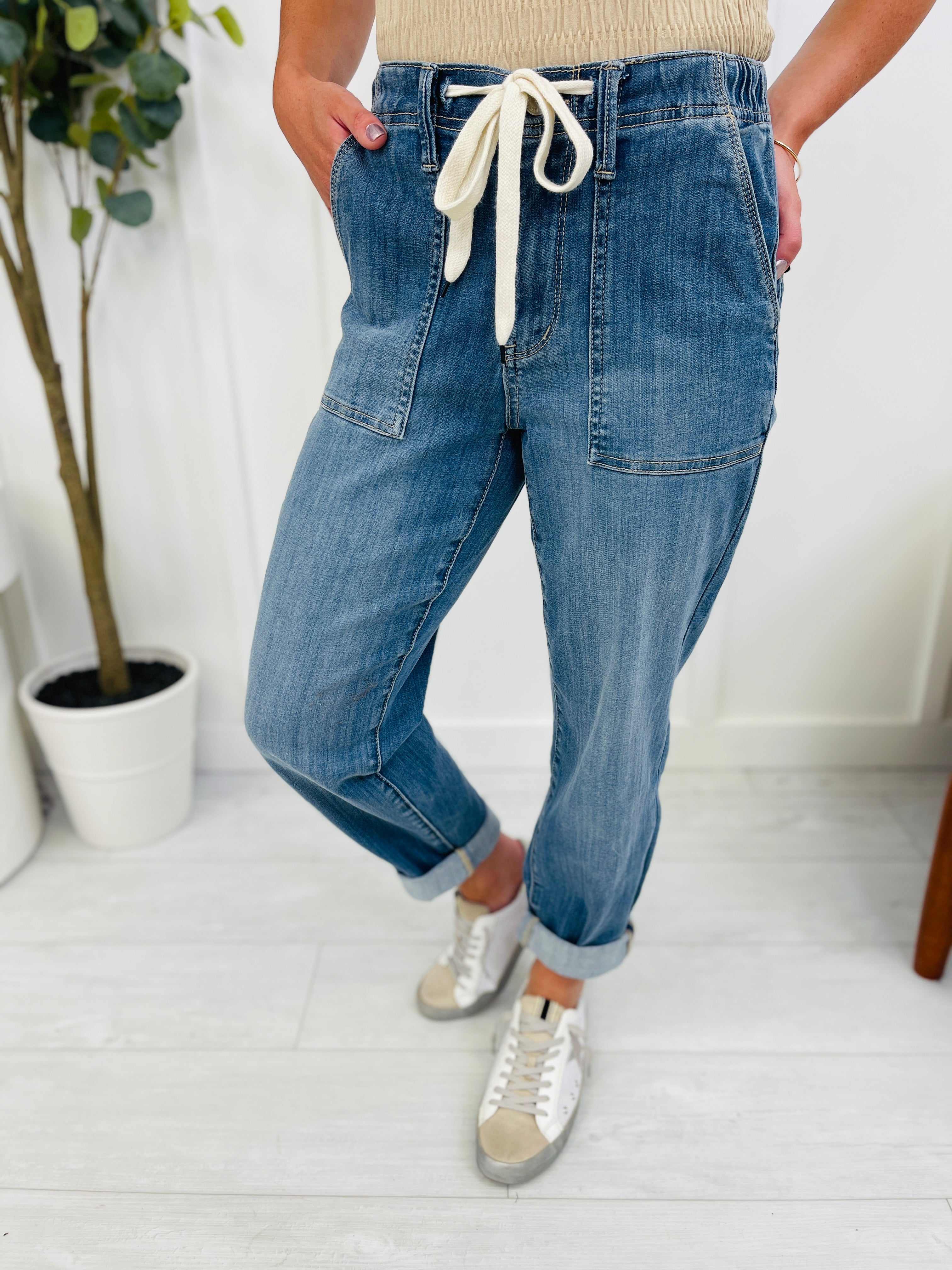 Judy Blue Joggers REG/CURVY Jog It Out Denim Joggers RESTOCK!