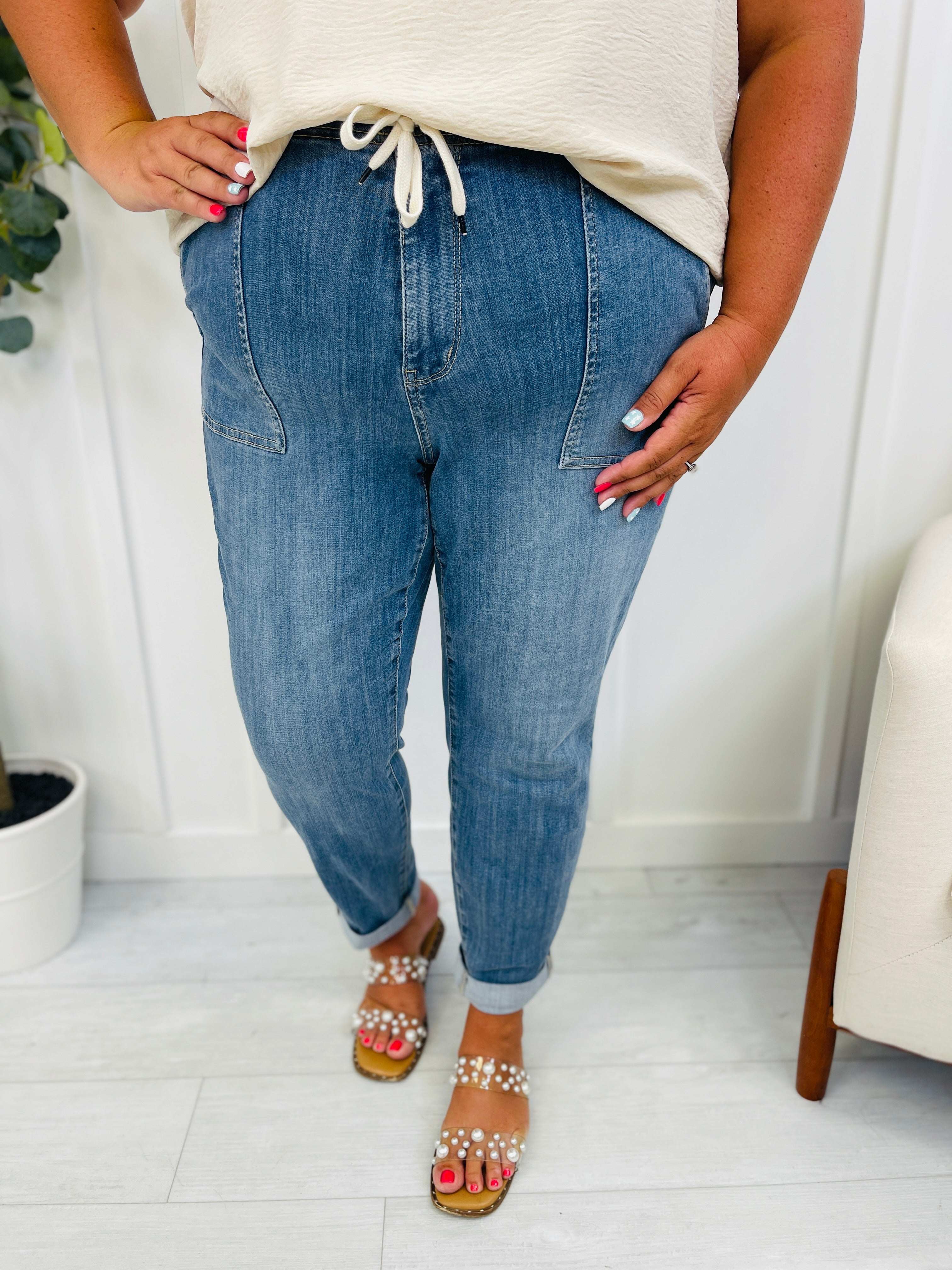 Judy Blue Joggers REG/CURVY Jog It Out Denim Joggers RESTOCK!