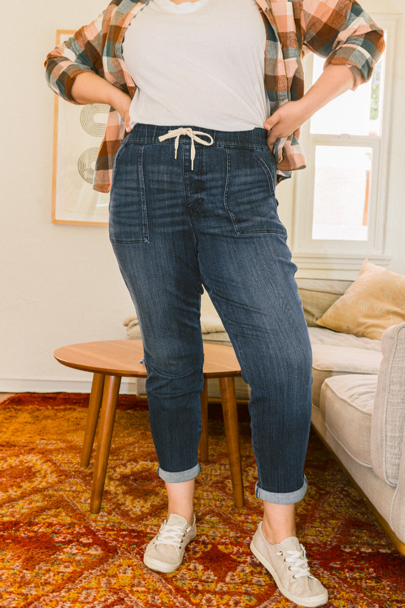 Judy Blue Pull On Denim Joggers 