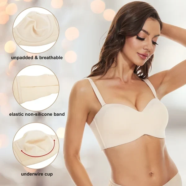 Amesix LAST DAY 49% OFF - Full Support Non-Slip Convertible Bandeau Bra