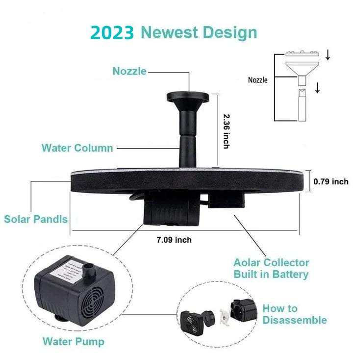 LAST DAY 49% OFF - Solar-Powered Bird Fountain Kit