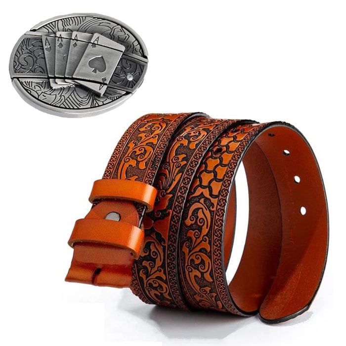 LAST DAY 50% OFF - Fashion Punk Men's Genuine Leather Belt