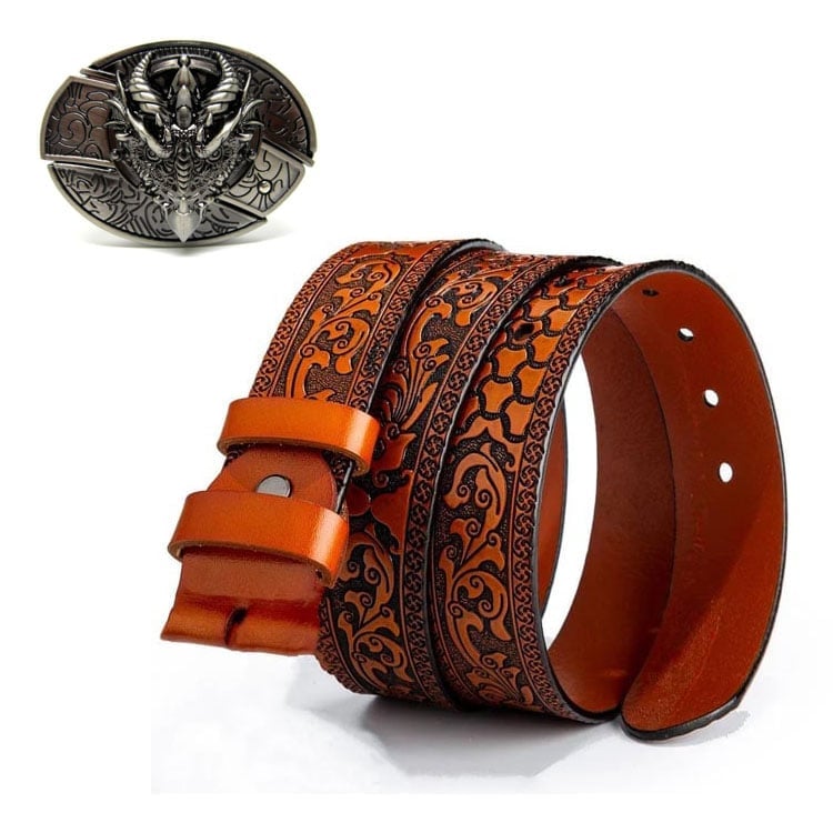 LAST DAY 50% OFF - Fashion Punk Men's Genuine Leather Belt