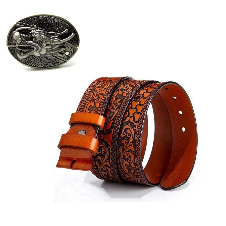 LAST DAY 50% OFF - Fashion Punk Men's Genuine Leather Belt