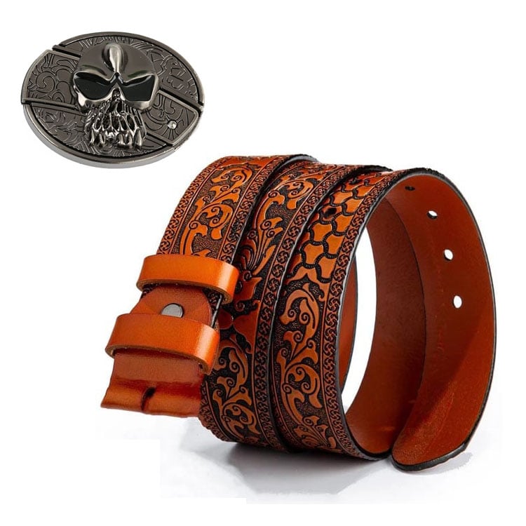 LAST DAY 50% OFF - Fashion Punk Men's Genuine Leather Belt