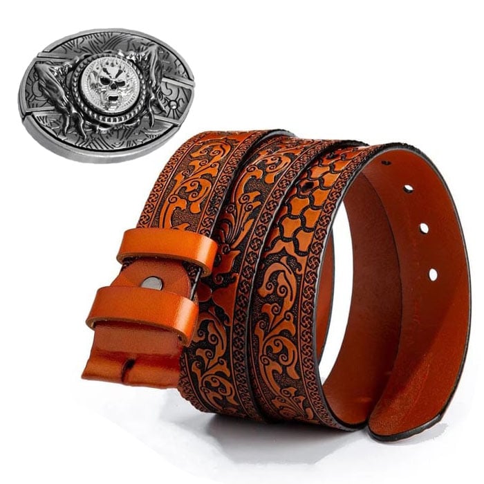 LAST DAY 50% OFF - Fashion Punk Men's Genuine Leather Belt