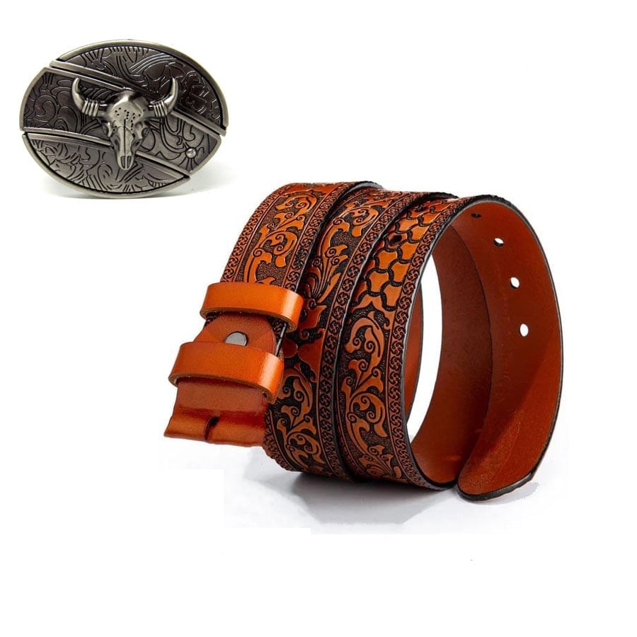 LAST DAY 50% OFF - Fashion Punk Men's Genuine Leather Belt