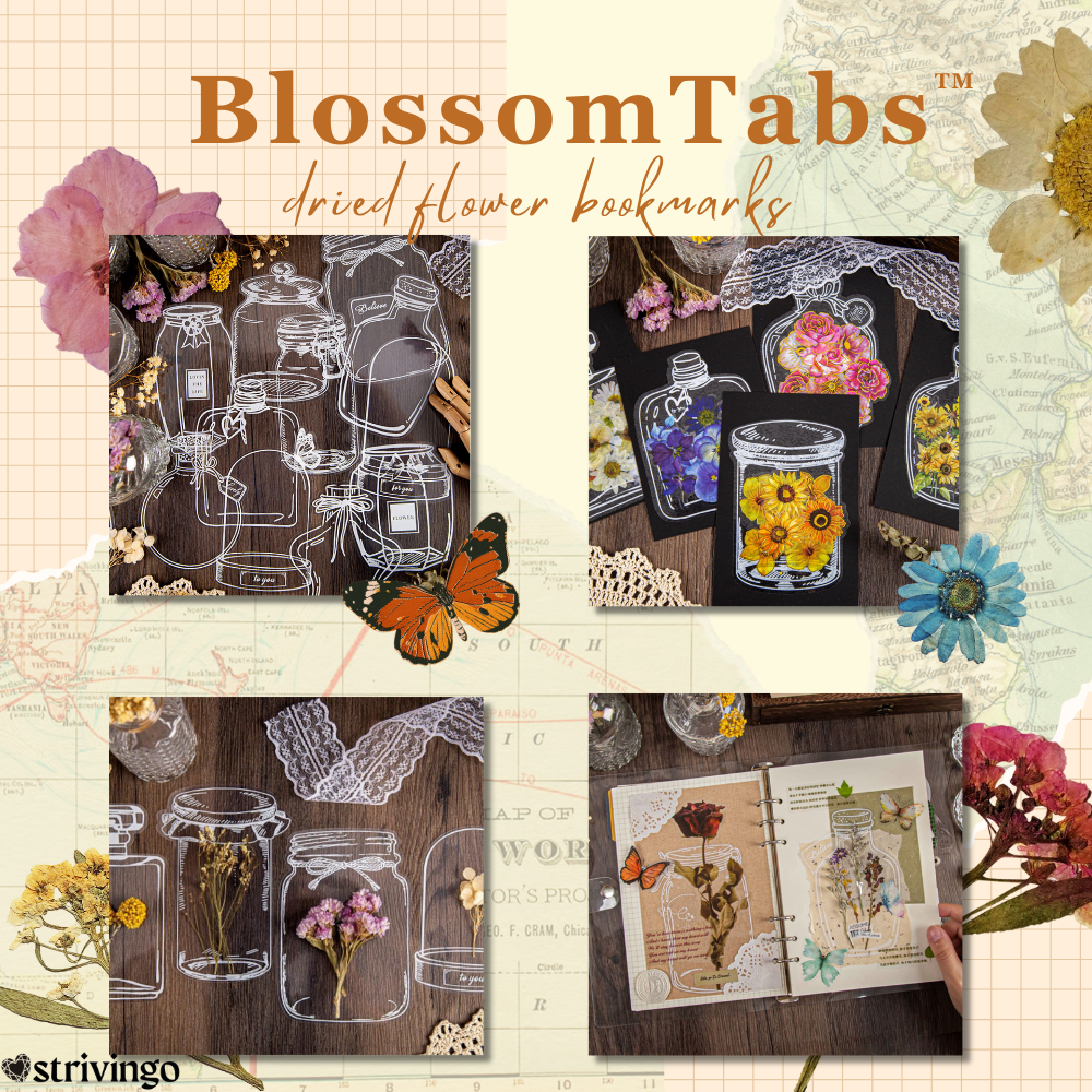 LAST DAY 50% OFF! BlossomTabs DIY Transparent Bookmarks (Set of 80 Pcs)