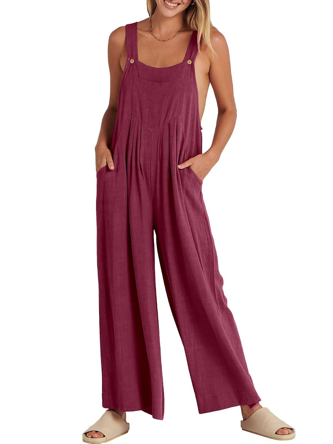 LAST DAY 70% OFF - Plus Size Wide Leg Overalls Jumpsuit