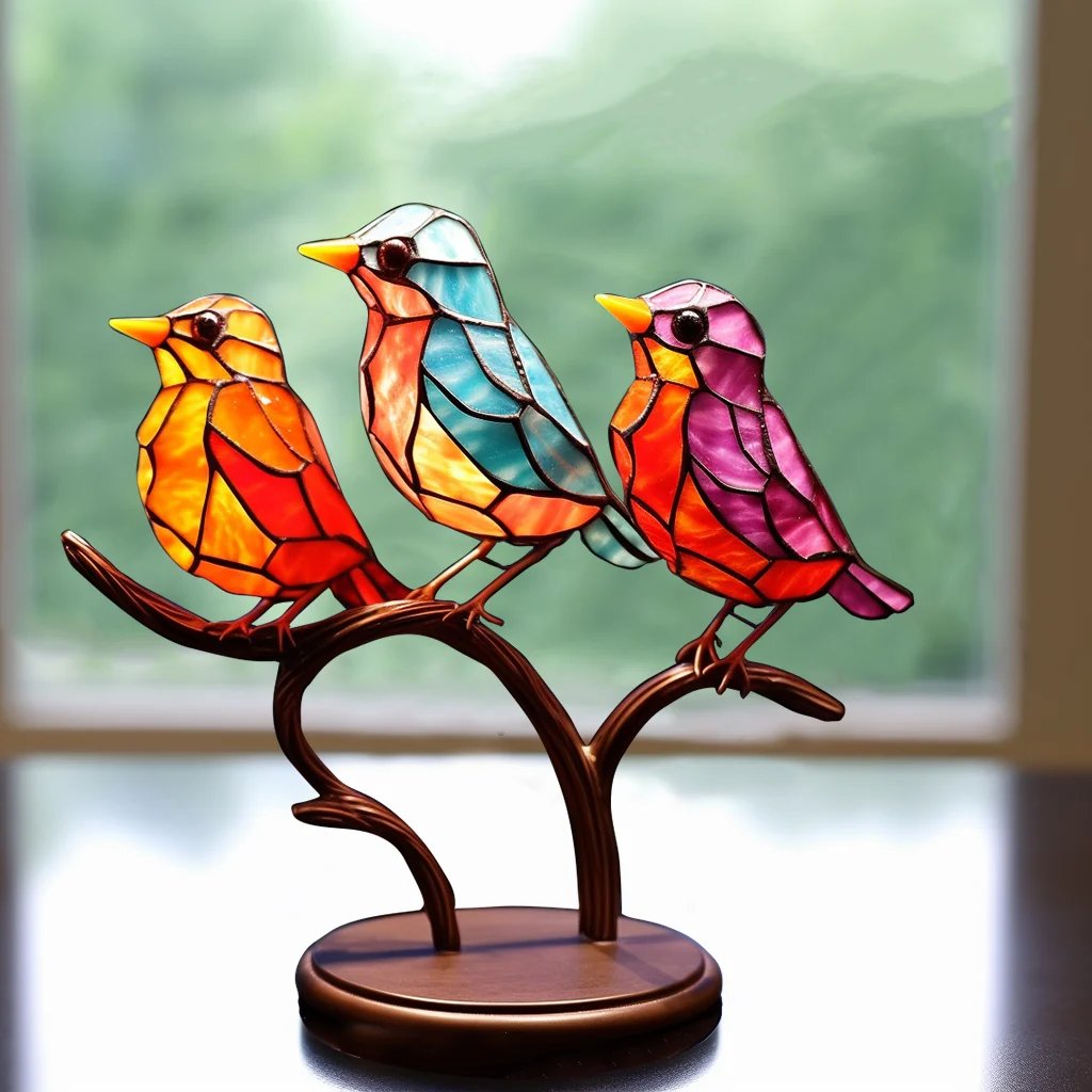 Last Day 70% OFF - Acrylic Birds on Branch Desktop Ornaments