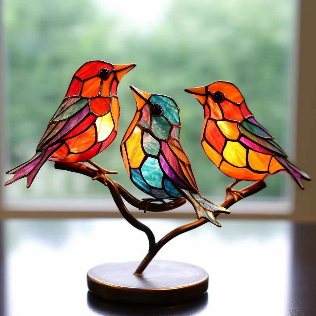 Last Day 70% OFF - Acrylic Birds on Branch Desktop Ornaments