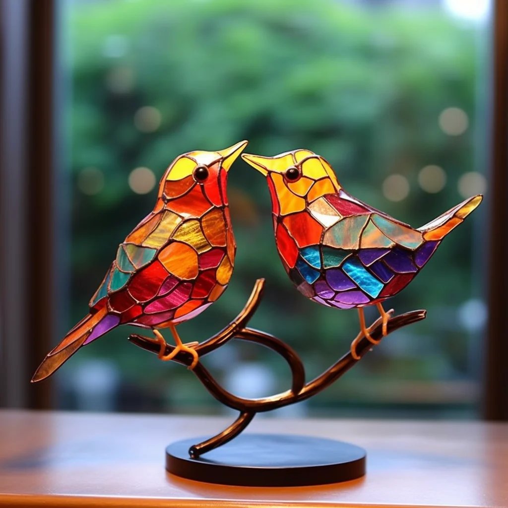 Last Day 70% OFF - Acrylic Birds on Branch Desktop Ornaments