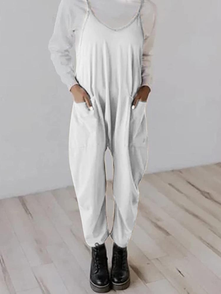 LAST DAY 70% OFF - Wide Leg Jumpsuit with Pockets