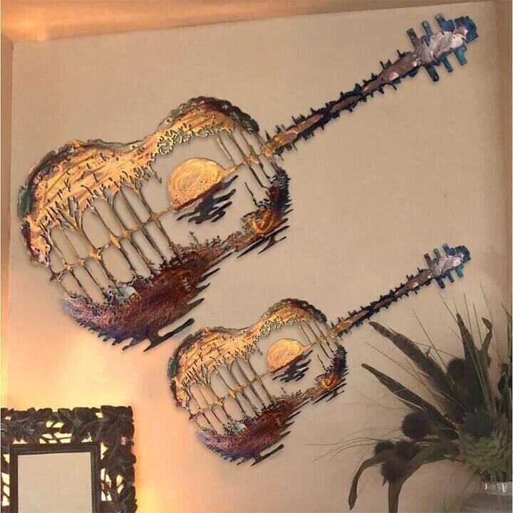 Last day 75% OFF - Guitarist Art - Handmade Abstract Guitar Metal