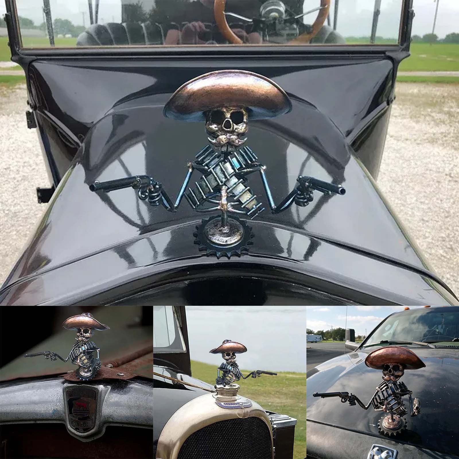 Last Day Promotion 50% OFF - Cowboy Skull Gunslinger Hood Ornament - BUY 2 GET Extra 5% OFF