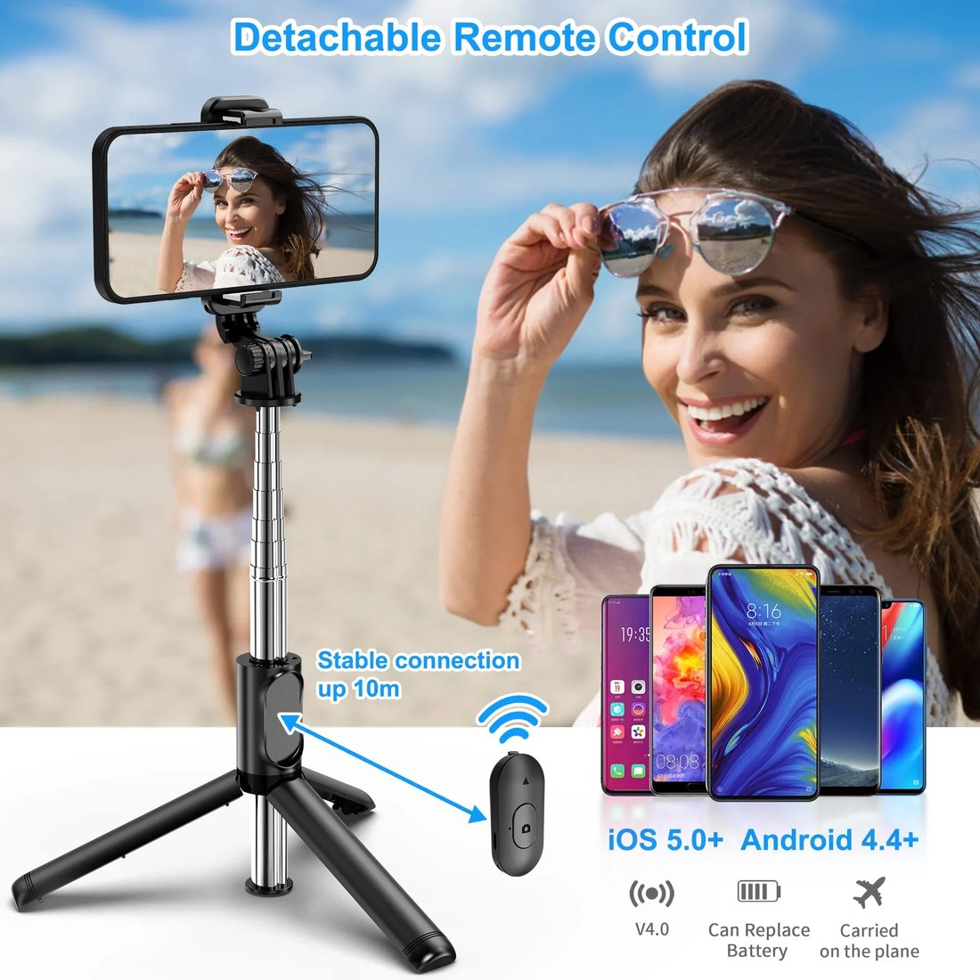 Last Day Promotion SAVE 49% OFF - Portable Wireless Bluetooth Selfie Stick