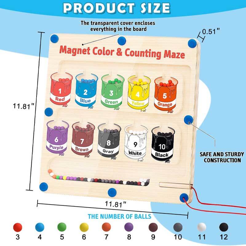 Magnetic Color and Number Maze