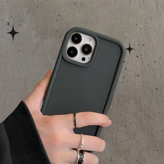 Matte Silicone Shockproof iPhone Case