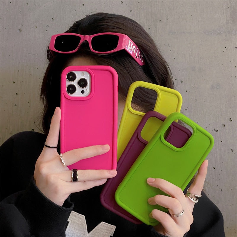 Matte Silicone Shockproof iPhone Case