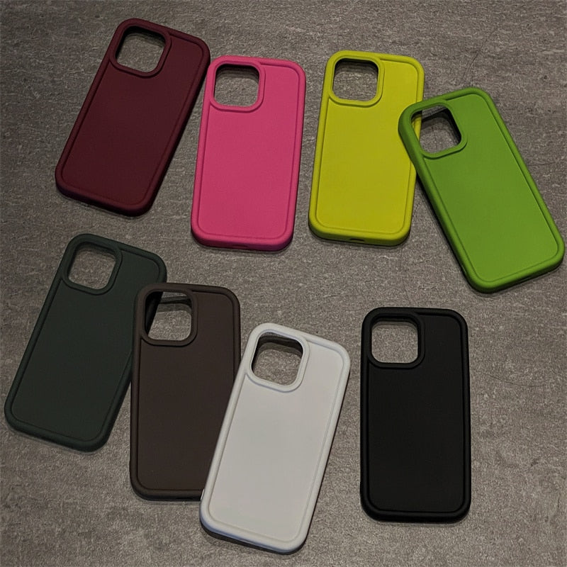 Matte Silicone Shockproof iPhone Case