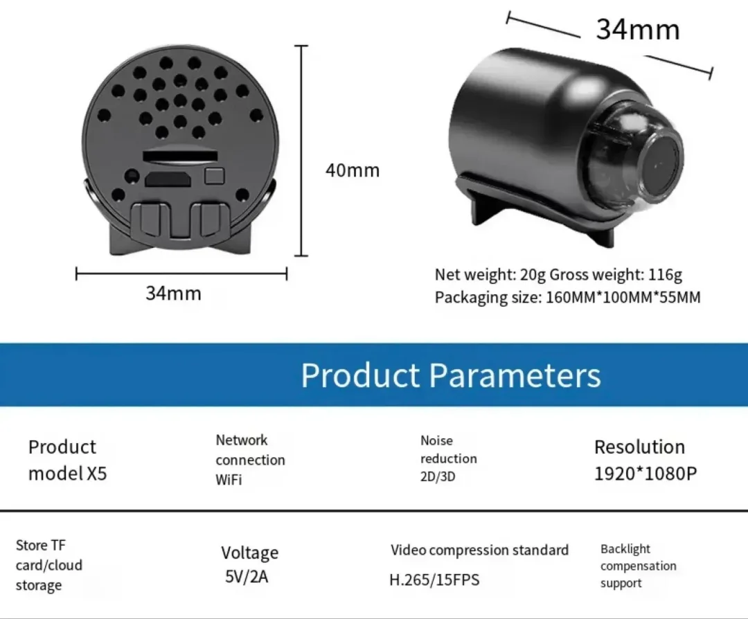 Mini 5G Wireless Wifi Camera 1080P HD