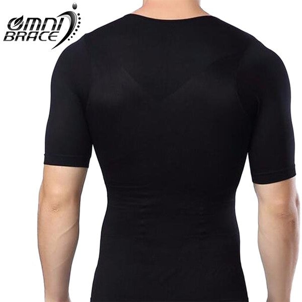 OmniBrace Men's Body Slimming Short Sleeve Compression T-Shirt