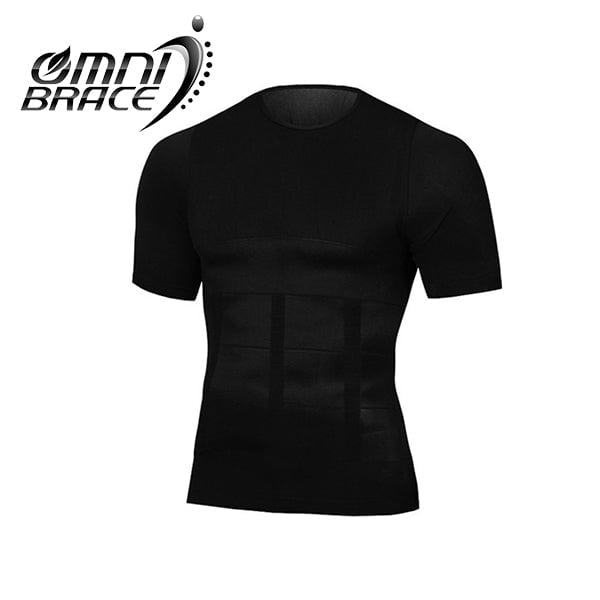 OmniBrace Men's Body Slimming Short Sleeve Compression T-Shirt