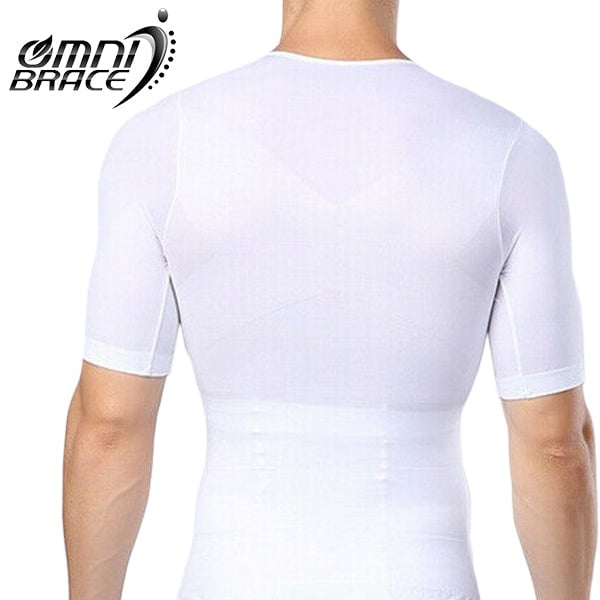 OmniBrace Men's Body Slimming Short Sleeve Compression T-Shirt