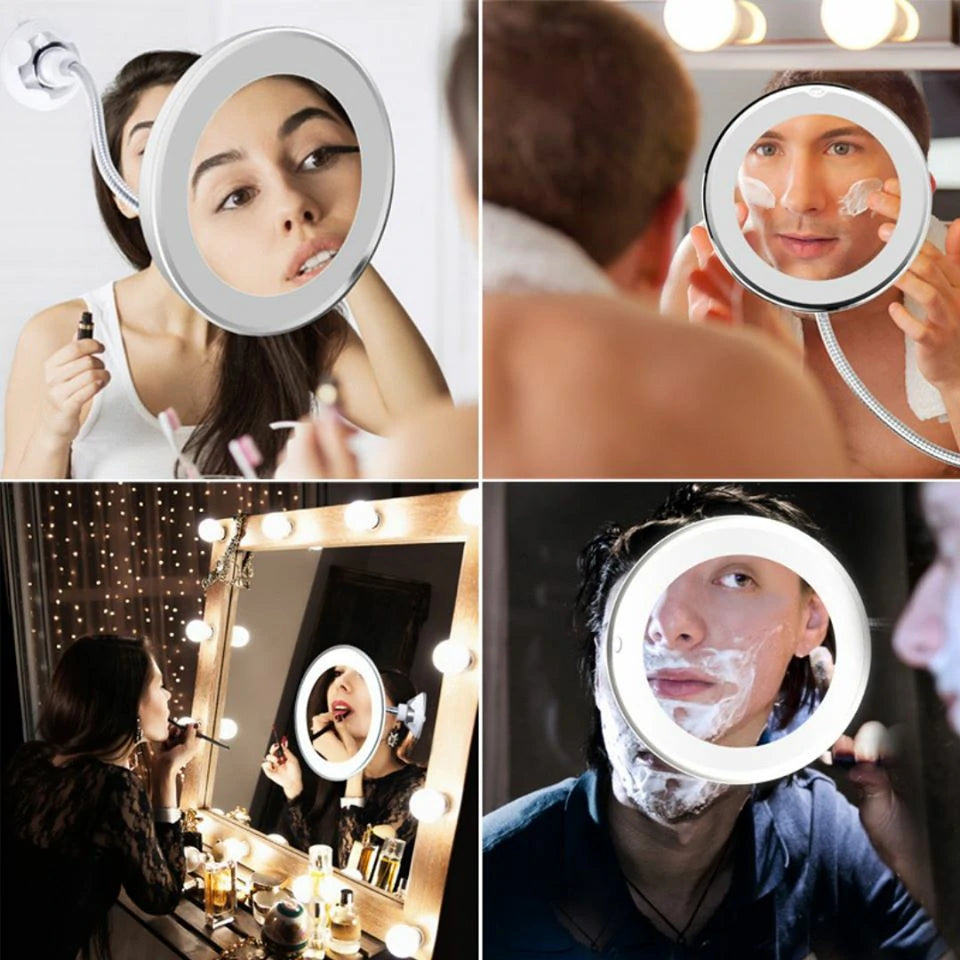 PHWorldCase 10X Magnifying LED Lighted Flexible Mirror