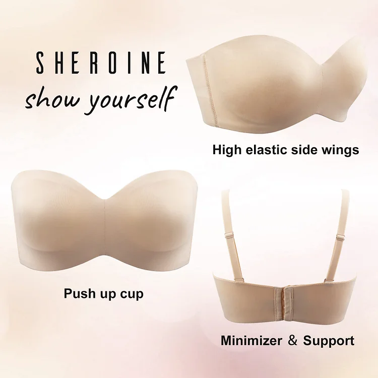 Phizeza - PLUS SIZE Promotion-Detachable-Strap Bandeau Bra