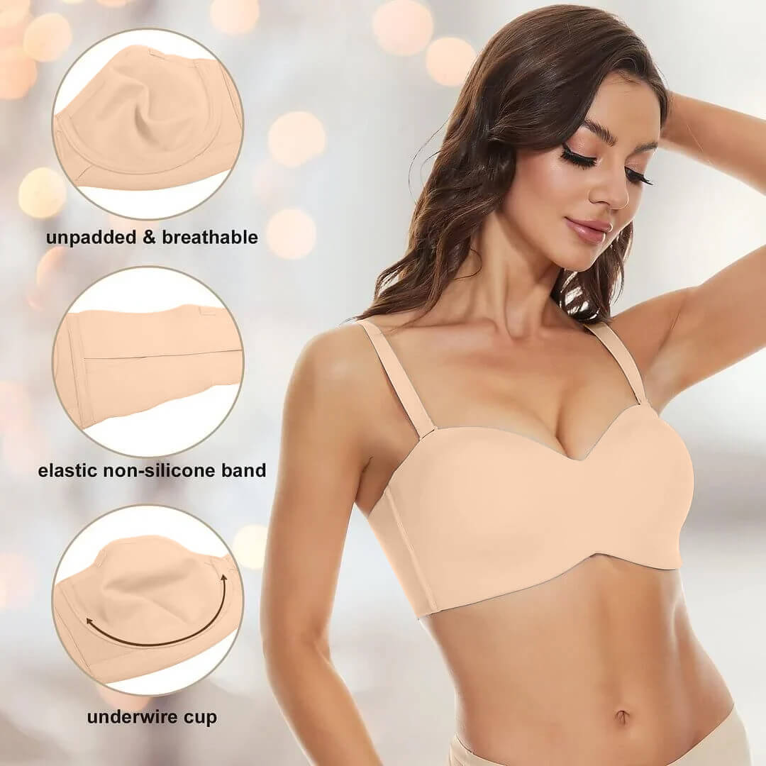 PLUS SIZE Promotion-Detachable-Strap Bandeau Bra