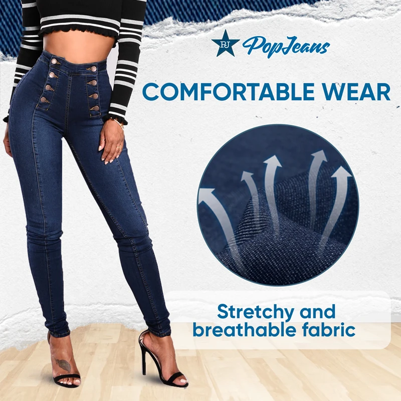 PopJeans - Butt Lifting High Waist Jeans