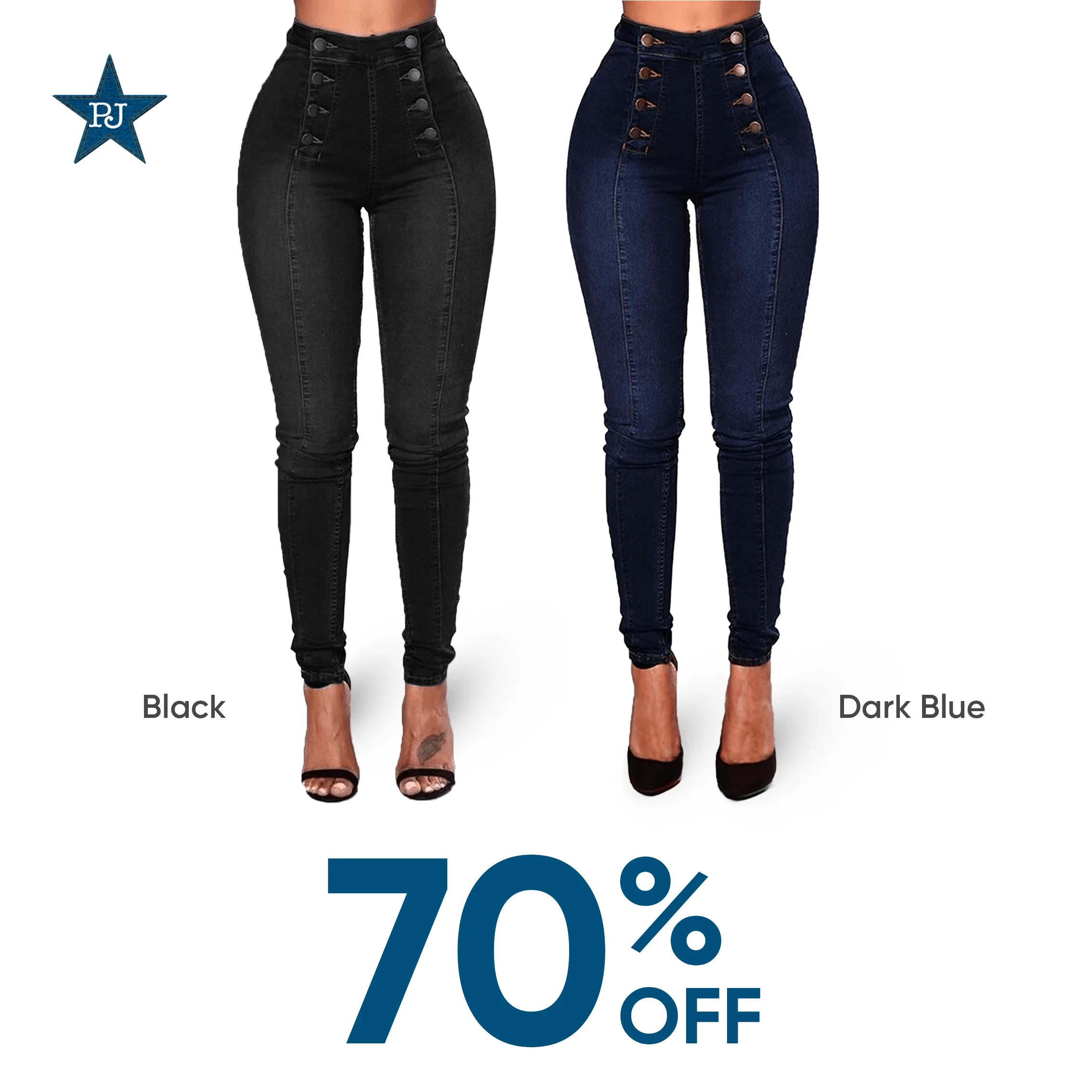 PopJeans - Butt Lifting High Waist Jeans