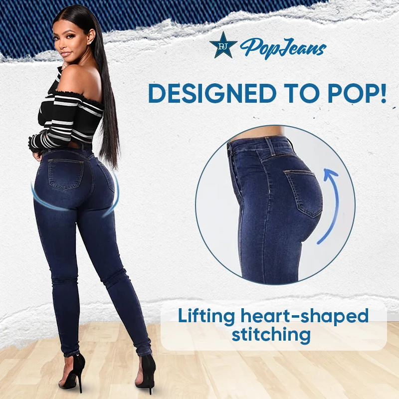 PopJeans - Butt Lifting High Waist Jeans