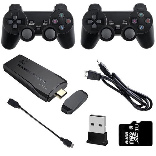 RetroPlug (4K + 64 GB) - 10,000 RETRO GAMES + 2 WIRELESS GAMEPADS