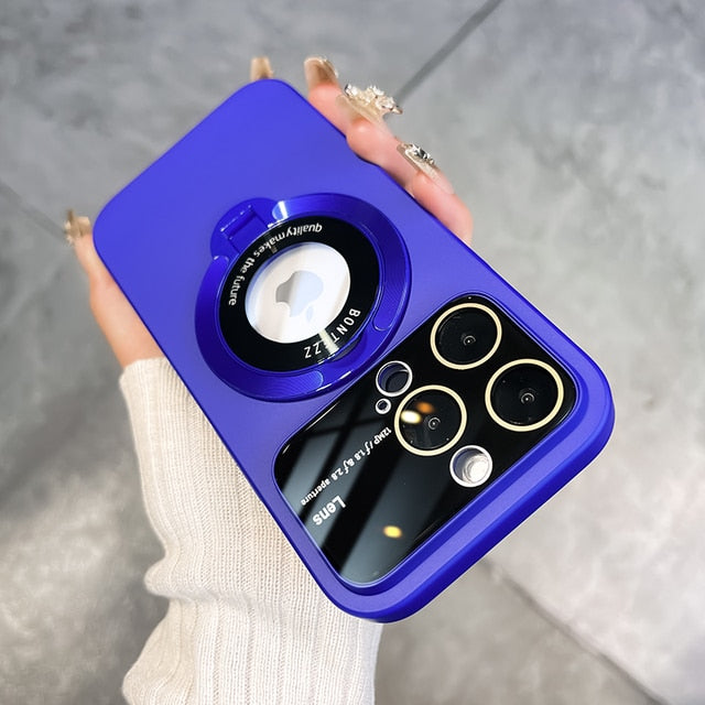 Ring Stand Lens Cover Magnetic iPhone Case