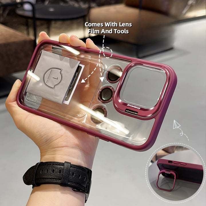 Self-contained Stand Silicone Case Cover for iPhone