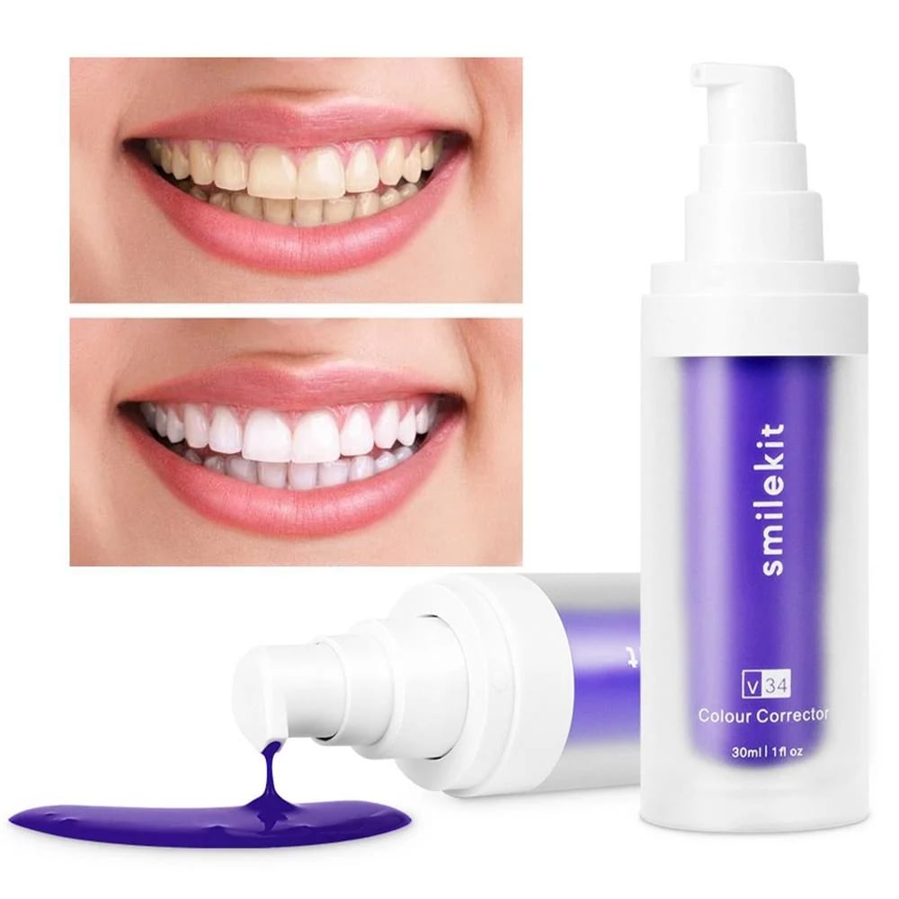 SMILEKIT New V34 Series Toothpaste Purple Color Corrector