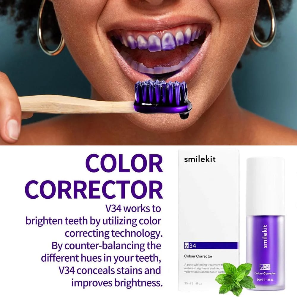 SMILEKIT New V34 Series Toothpaste Purple Color Corrector