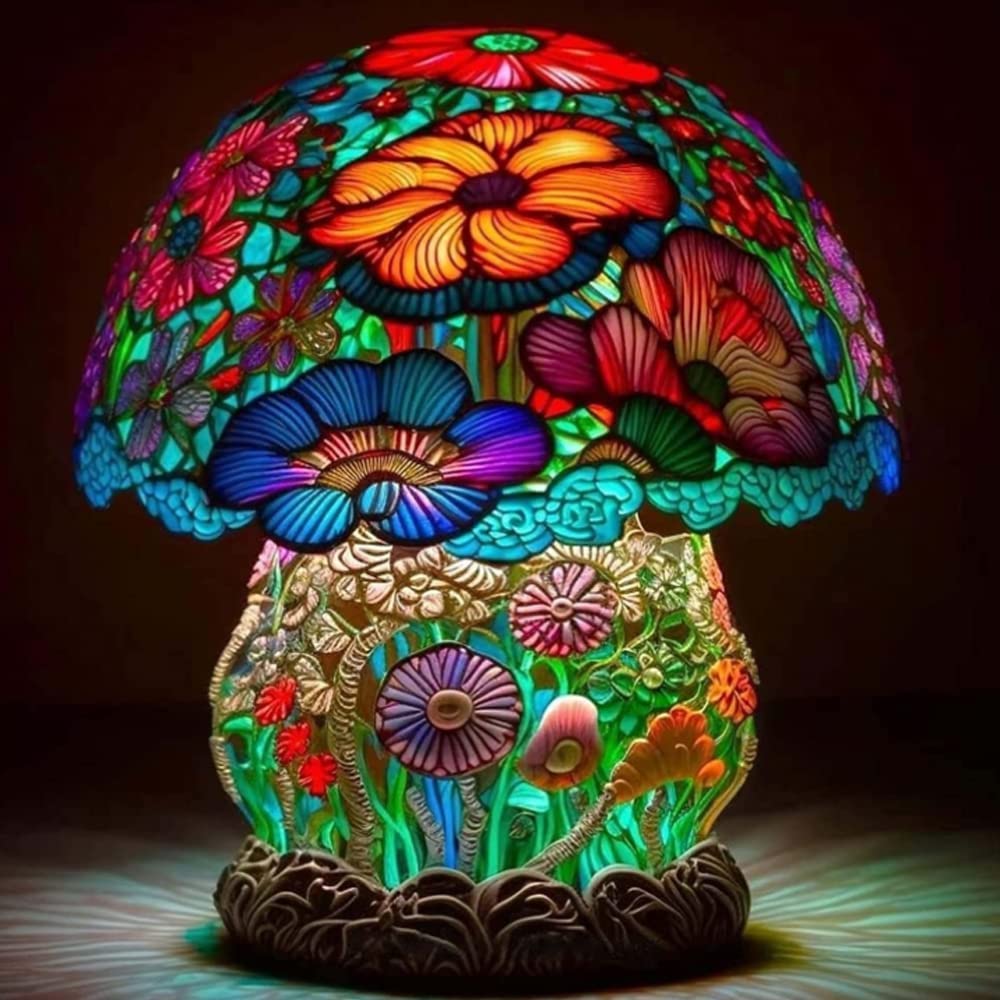 Stained Glass Plant Series Table Lamp