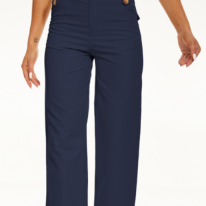 Stretch Twill Cropped Wide Leg Pant