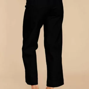 Stretch Twill Cropped Wide Leg Pants