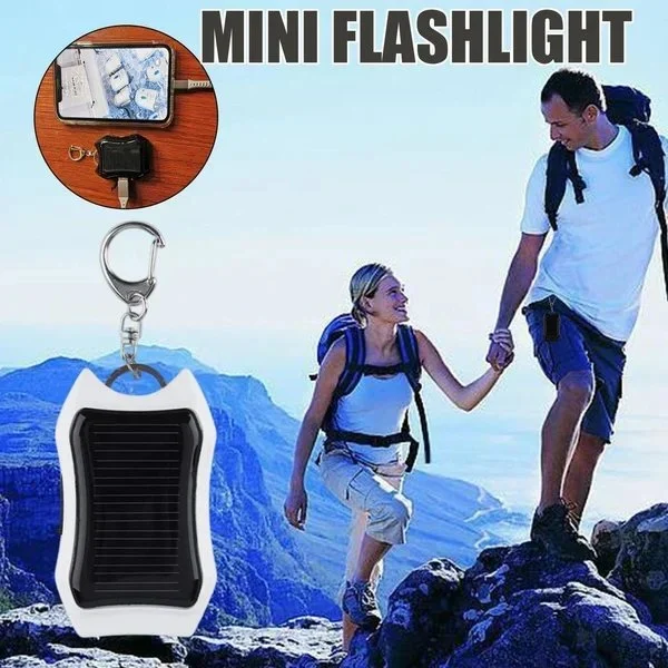 Summer Hot Sale - 1200mAH Portable Outdoor Waterproof Solar Power Bank Keychain