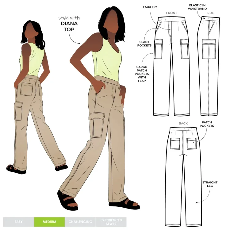 New Year Promotion 49% Off-Adjustable Straight Fit Cargo Pant